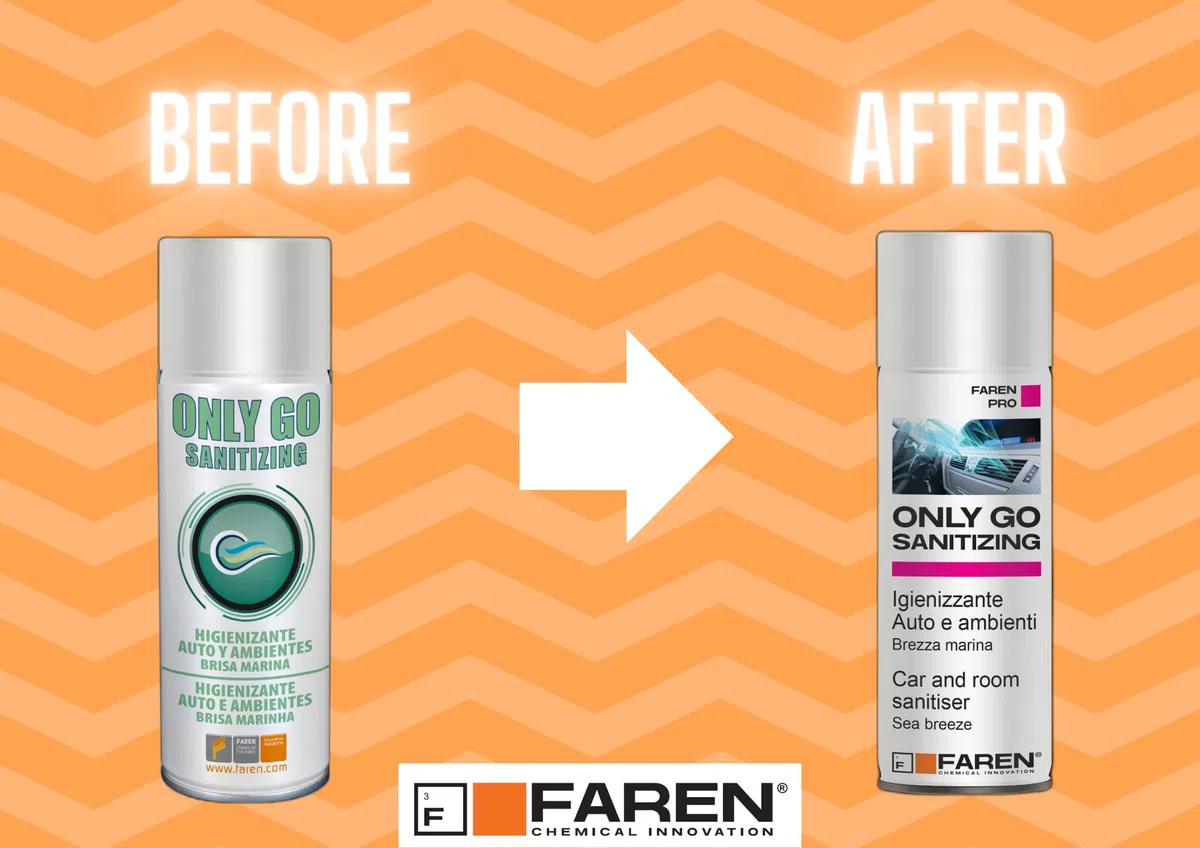Faren ONLY GO, Igienizzante Auto e Ambienti Spray, purifica e deo rinfresca l'aria in piccoli ambienti, 200ml (3pz)