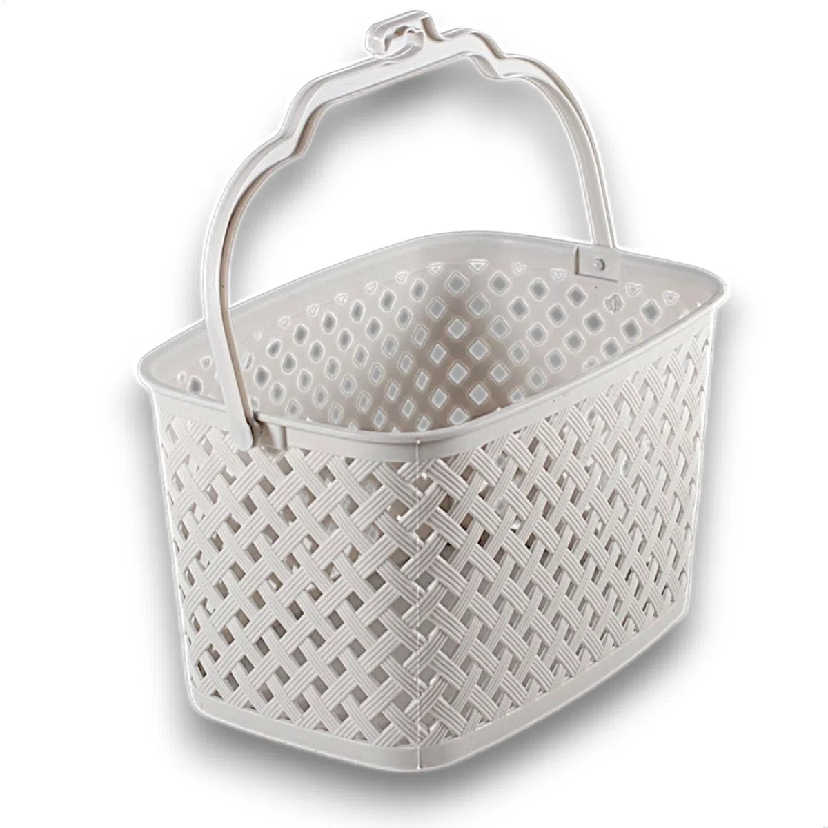 Kerafactum, cesto per conservare mollette da bucato, da appendere, colorato, colore: crema