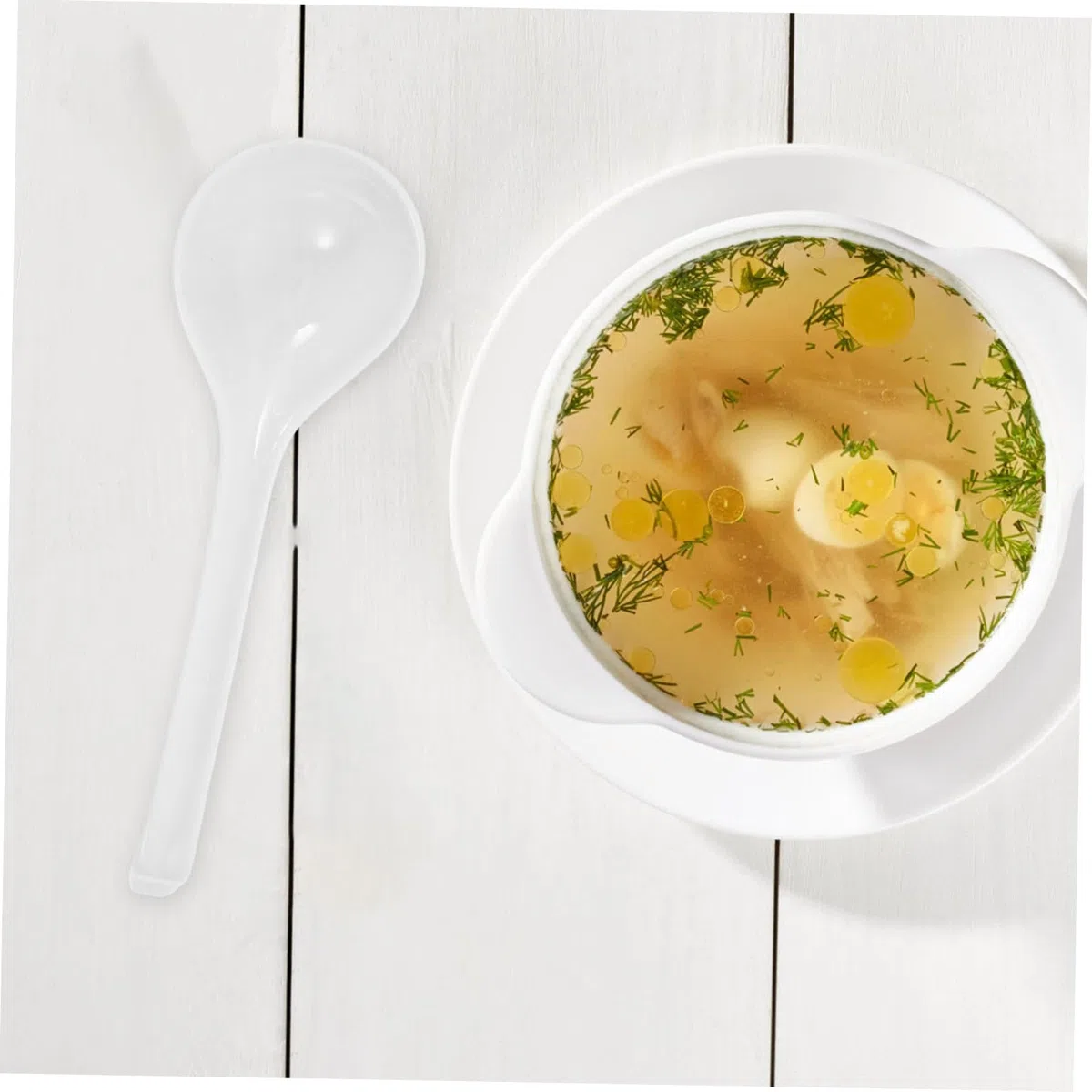 Cucchiaio da Zuppa Cinese in Porcellana Bianca Manico, Resistente e Lavabile in Lavastoviglie, per Servire Zuppe Durante Riunioni Familiari
