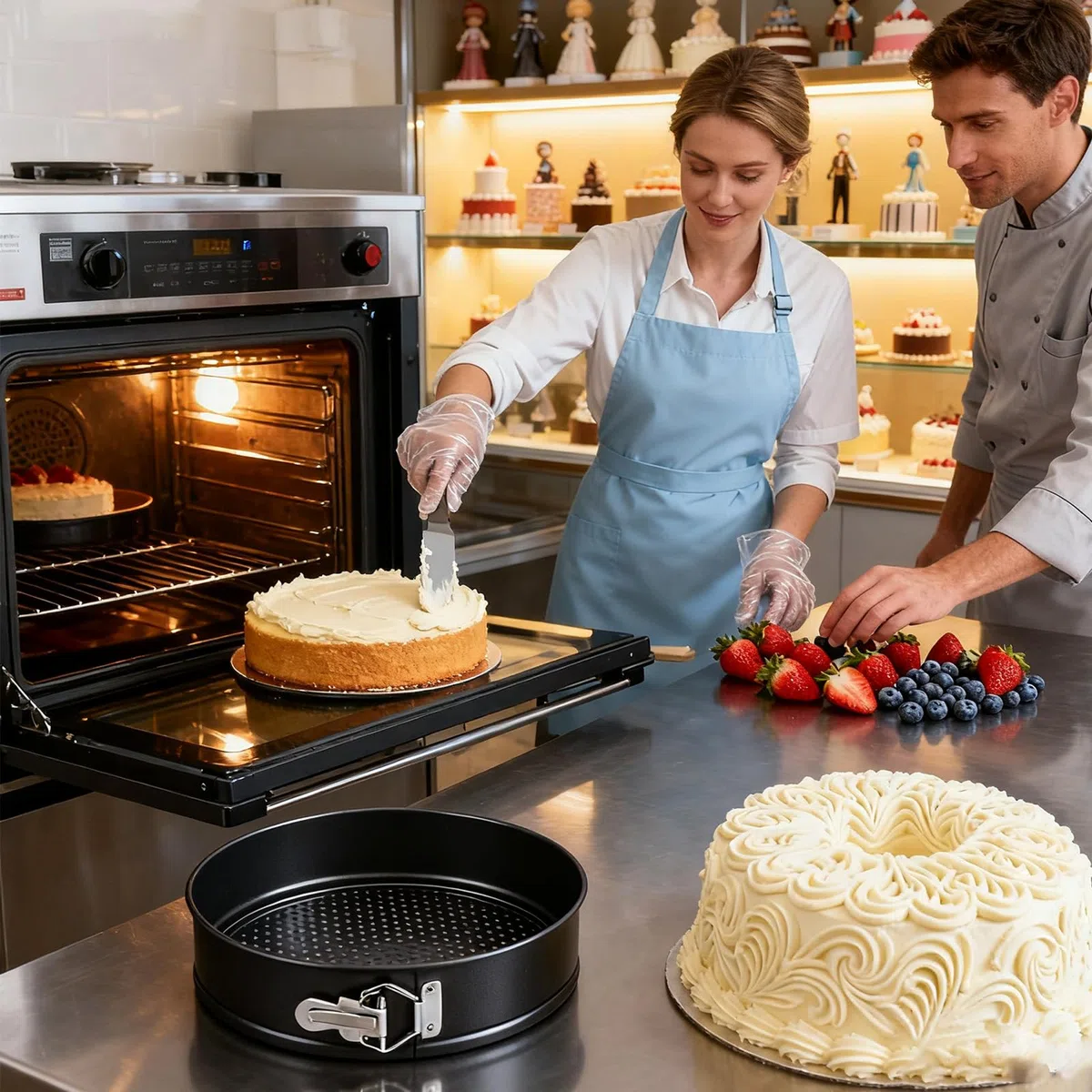 Teglia a cerniera 12 cm rotonda, set da 2 pezzi di piccola teglia per torte con rivestimento antiaderente per teglie, torte, quiche, stampo per torte, teglia a molla