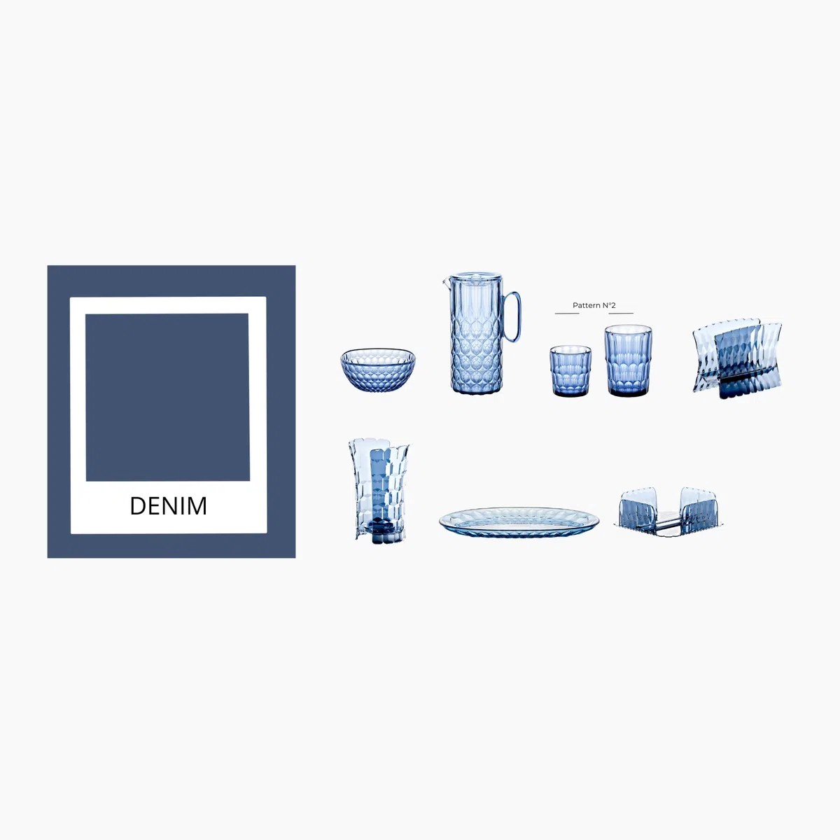 Guzzini - Vanity, portabicchiere universale, Blu denim, in Bio-based SAN e Bio-based SMMA - ACQUA