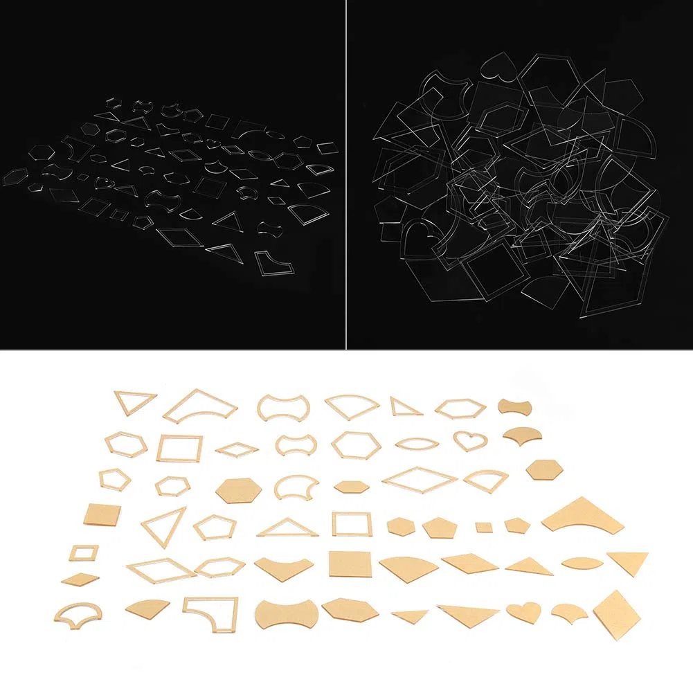Modello di Stencil in Acrilico, 54 pezzi/set Modelli di Quilt Misti Fatti a Mano Patchwork Quilter Stencil in Acrilico Trasparente Strumento fai da te, Quilting Artigianale e Modelli Patchwork