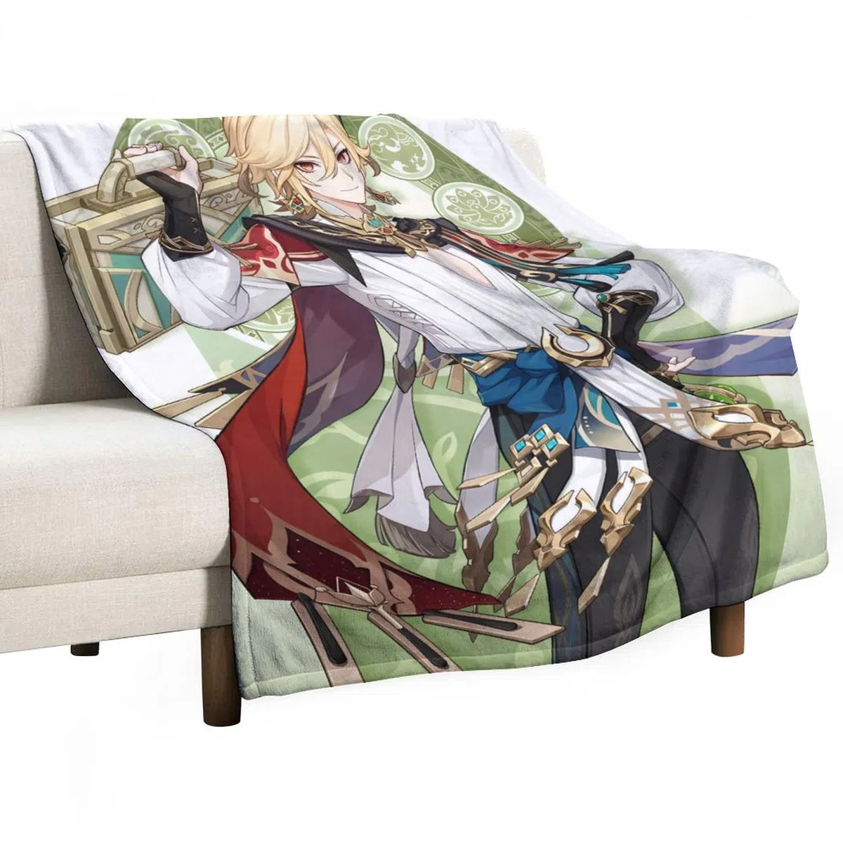 Coperta anime Genshin Impact, design Sumeru Kaveh, super morbida, 152 cm x 127 cm, leggera e calda, per divano, bambini, ragazze e adulti