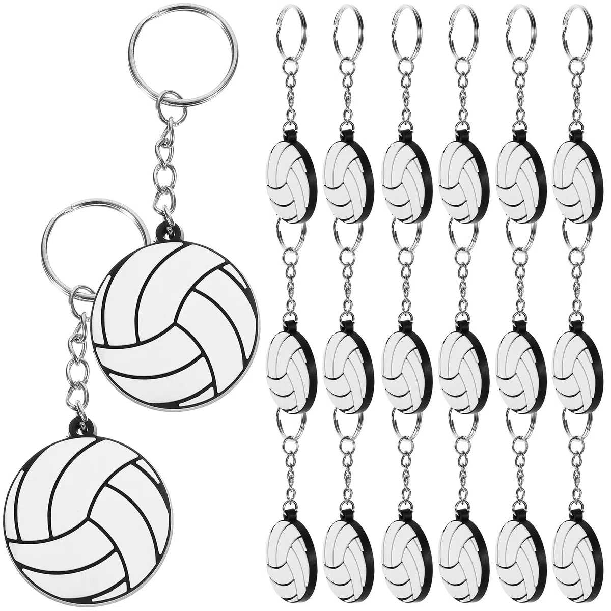 Gadpiparty Set di 20 portachiavi da pallavolo - Portachiavi con ciondoli da palloni sportivi - Regali per la squadra - Portachiavi sospesi portatili - Regalo di festa - Ciondolo da pallavolo