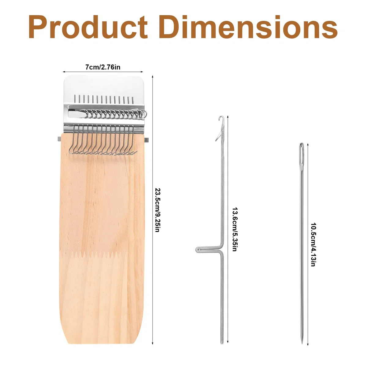 Fukaisu Maglia Toppa Riparazione Kit, Portatile Rammano Telaio con 14 Ganci Veloce Rattoppare per Jeans Abbigliamento Buchi Tessitura Telaio Artigianato Set per Principianti DIY Tessuto Riparazione