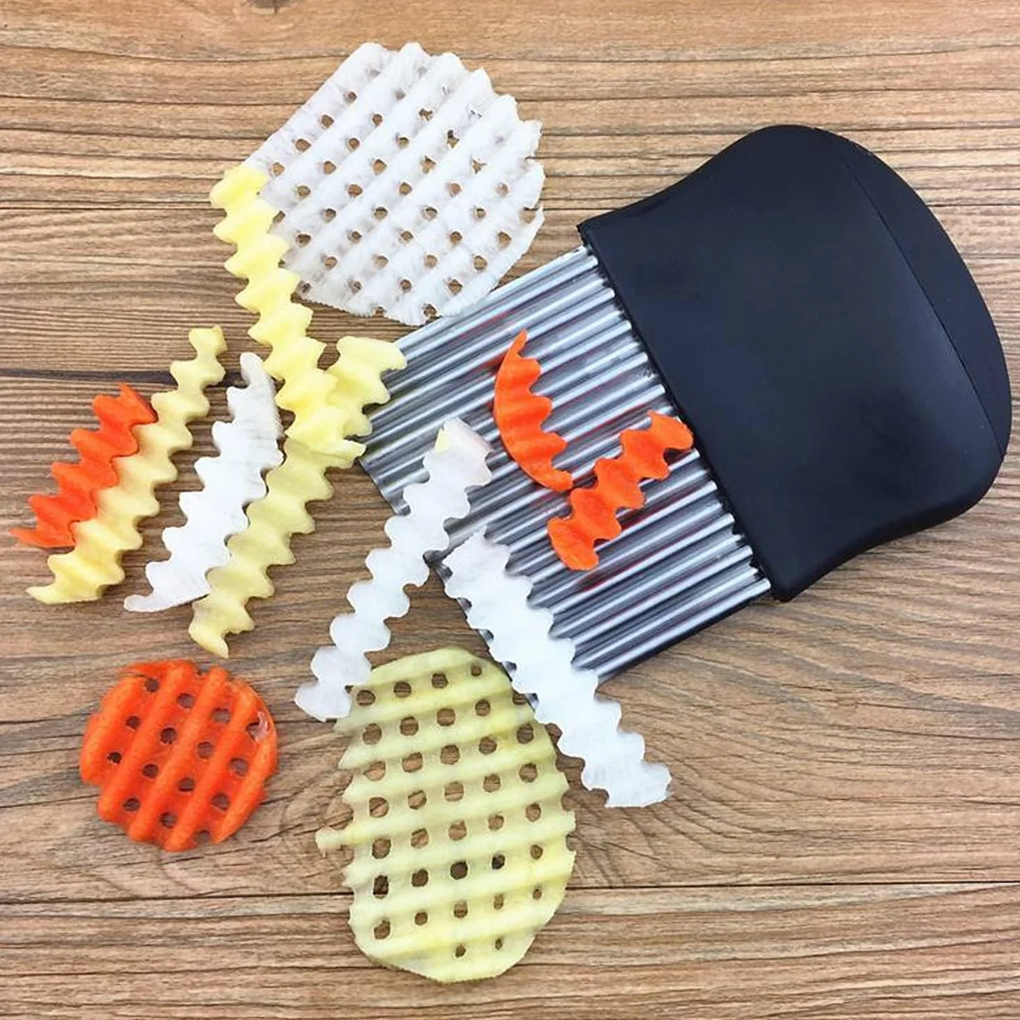 Schiacciapatate in Acciaio Inox, Passaverdura con Manico in Silicone Antiscivolo,inossidabile e schiacciapatate/schiacciapatate con taglierina a spirale, per Frutta e Verdure