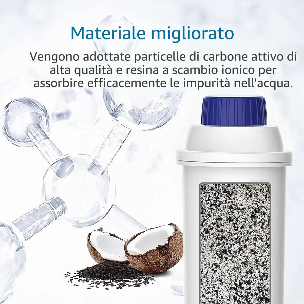 2 Pezzi Addolcitore per DLSC002 Filtro Macchina Caffe per Delonghi ECAM, ESAM, ETAM, BCO Serie