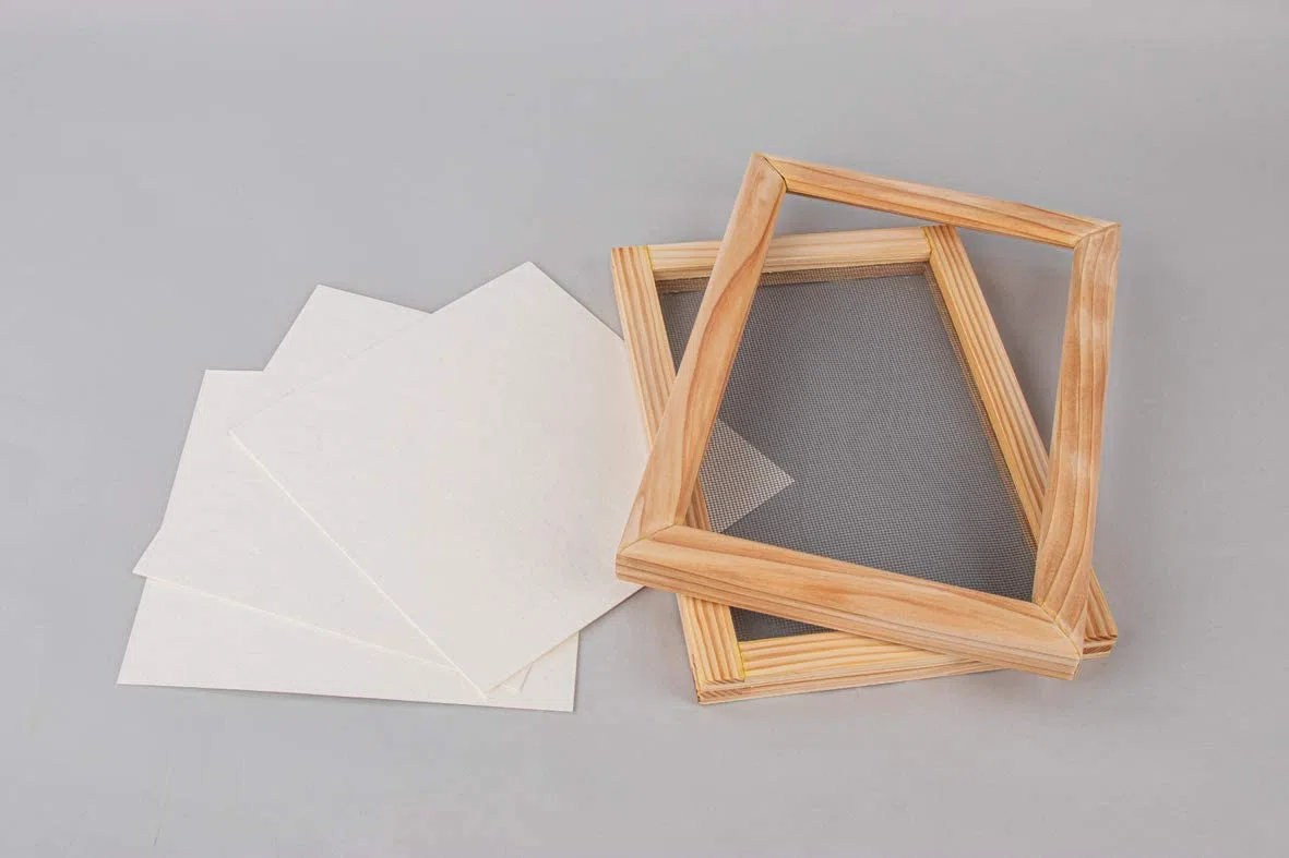 Rayher stampo doppia cornice per carta fatta a mano, naturale, con rete, formato carta 24x15,5cm, per lavori creativiy, 27001505