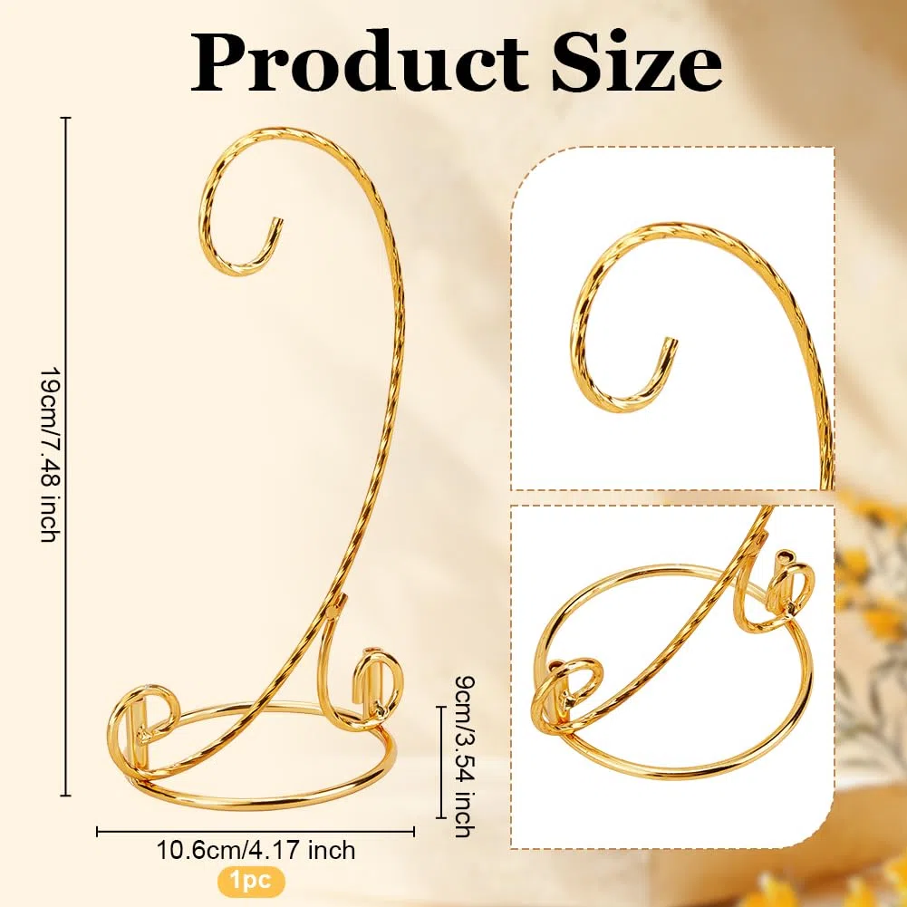 OLYCRAFT Espositore per Ornamenti Dorato 19cm con Supporto per Ornamenti Intrecciati per Appendere Palline di Strega Supporto per Terrario per Piante Aeree per Matrimoni Casa e Ufficio