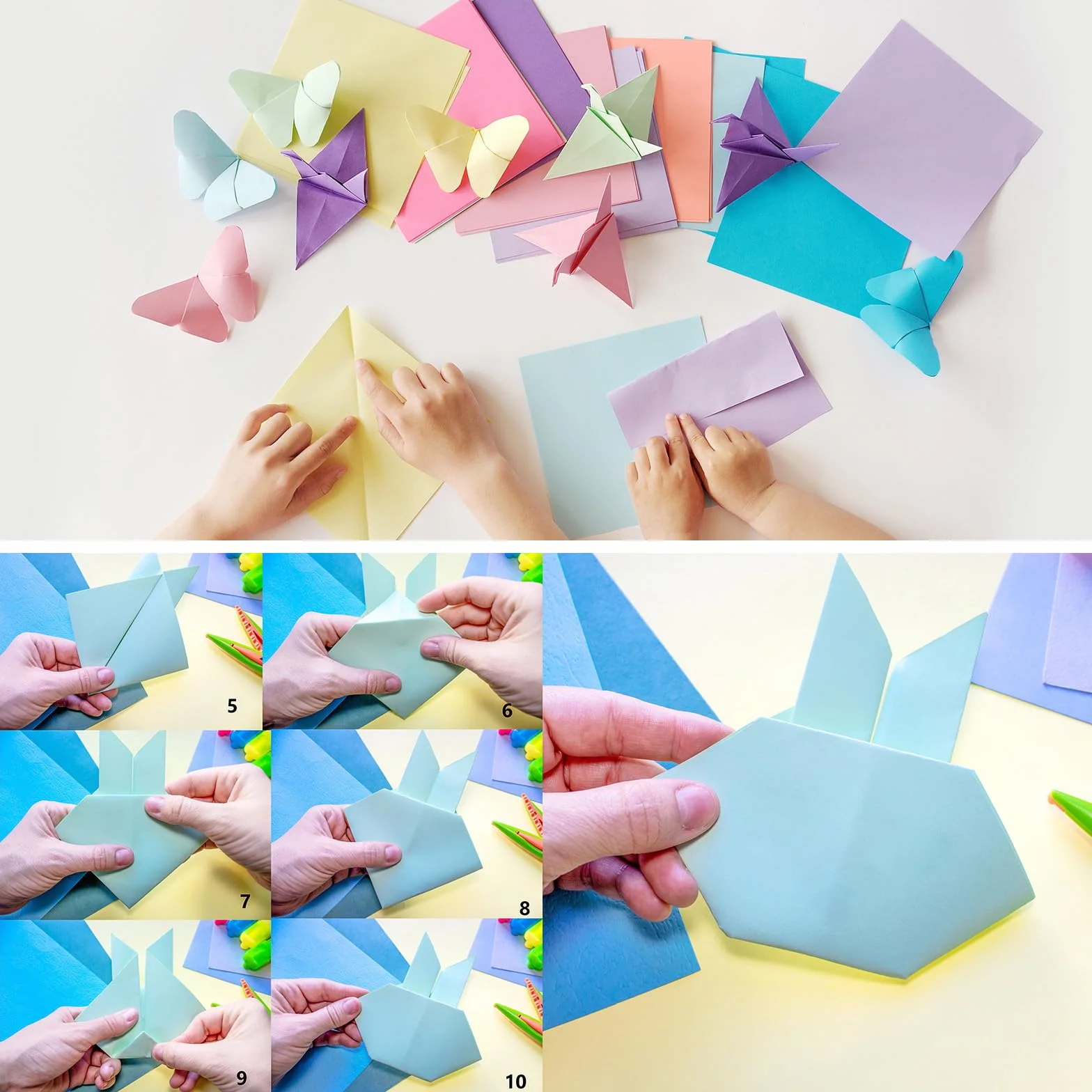 QUARKZMAN 100 Fogli Carta Origami Bianca Doppio Lato 14 x 14cm Foglio Quadrato per Progetto Arte e Artigianato, Principianti, Decorazioni Regalo