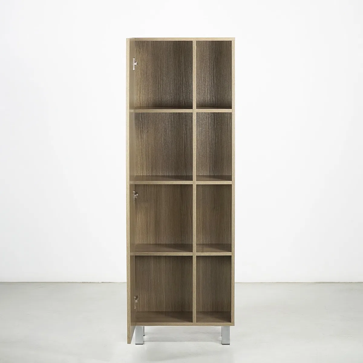 Brigros WeHome - Mobile Colonna 50x140x24 cm, 1 Anta e 4 Vani in Legno, Mobiletto da Assemblare- Bagno