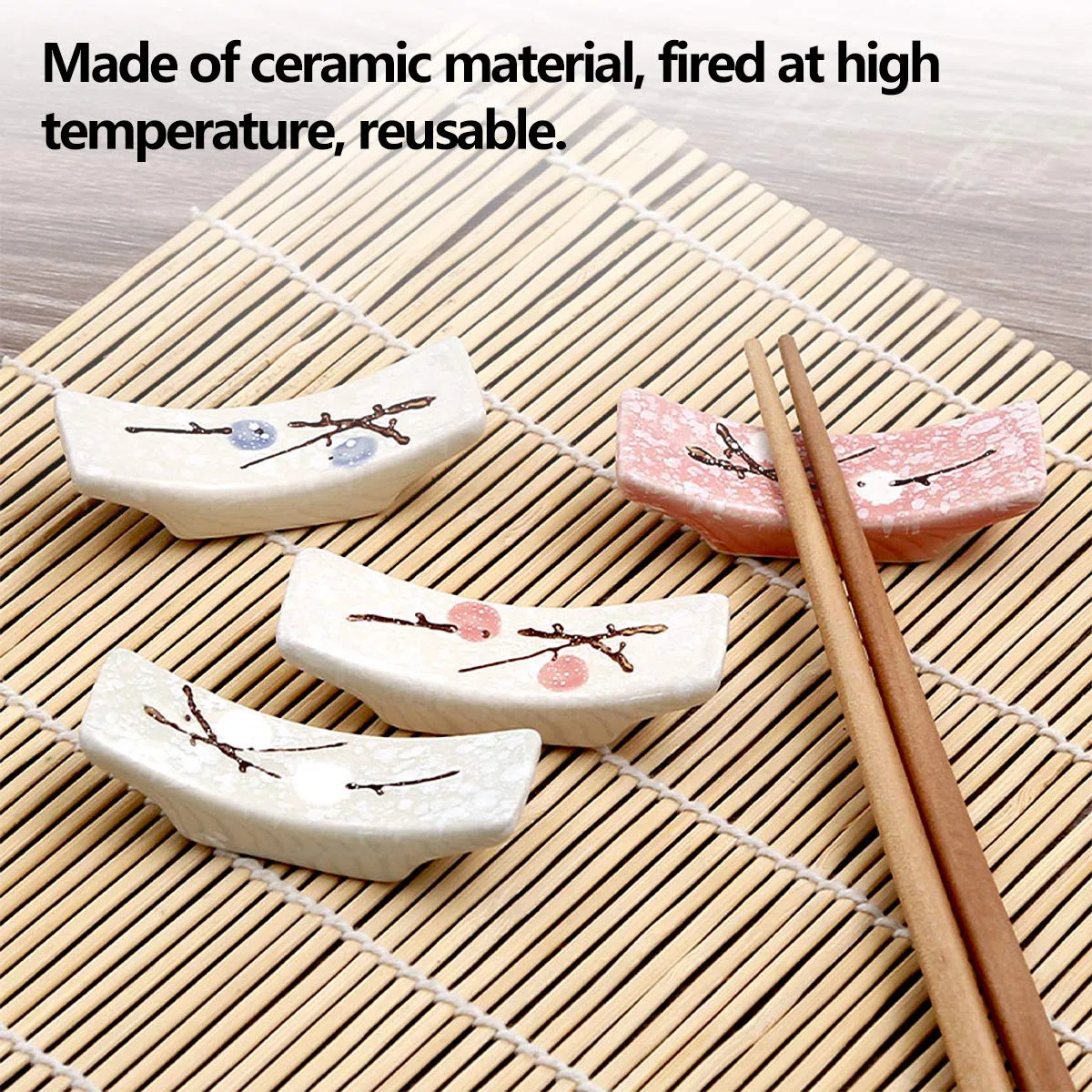 Ceramica Supporto per Bacchette, 8 Pezzi Portabacchette in Ceramica Naturale Riutilizzabile Supporto per Coltello Stile Classico Bacchette Supporto per Sala da Pranzo Ristorante Casa (8cm)