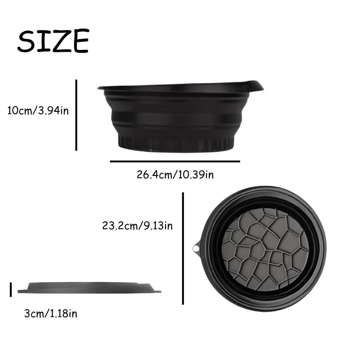 Ciotola Per Il Ghiaccio In Silicone Per Il Viso, Face Ice Bath Bowl, Ciotola Da Bagno Di Ghiaccio, Bacino Portatile a Raffreddamento Rapido, Lavandino Portatile Per Sollievo Dal Gonfiore (Nero)