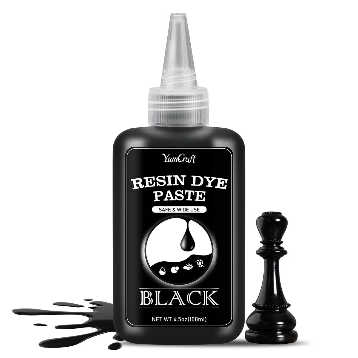 Pasta Pigmento Resina Epossidica Nera - 128g Coloranti per Resina UV, Gioielli, Piani dei Tavoli - Epoxy Resin Pigmento per Pittura, Sottobicchieri