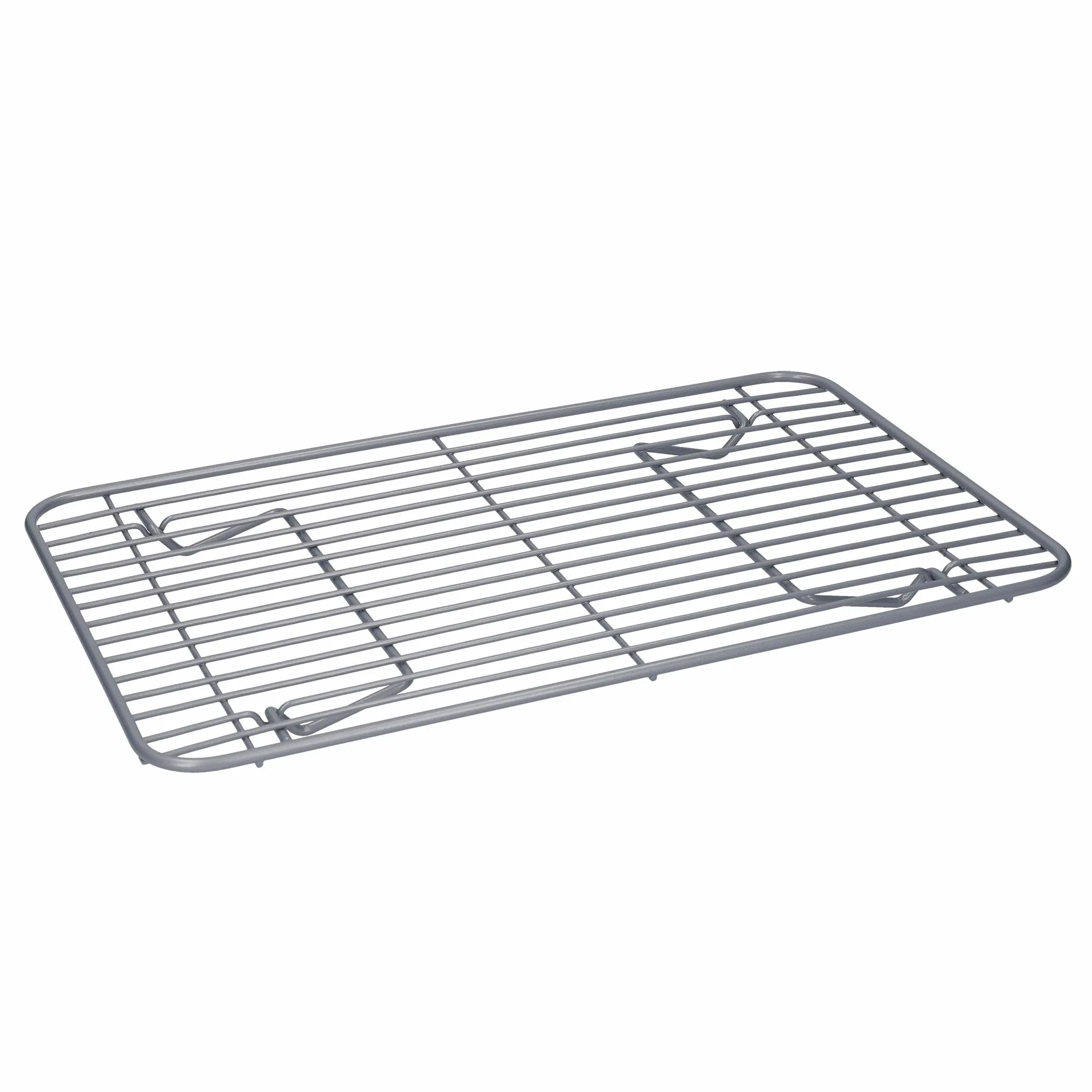 MasterClass Smart Ceramic Roasting / Cooling Rack con rivestimento antiaderente e gambe pieghevoli, filo in acciaio al carbonio, grigio, 35,5 x 23 cm
