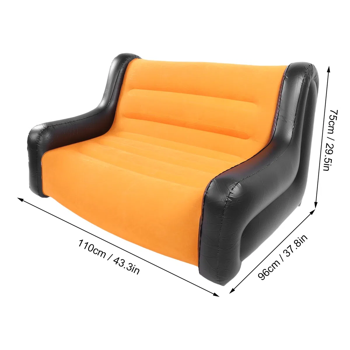 Divano Gonfiabile Gonfiabile Comodo Divano Floccato in PVC a 2 Posti per Uso Interno Ed Esterno 110x96x75 Cm