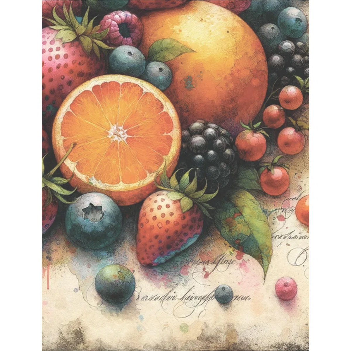 Carta di Riso frutta mista, 20 x 26,6cm (6 pezzi) - 6 disegni per scrapbooking, cartoline, artigianato, decoupage da CRAFT KREATIVELY