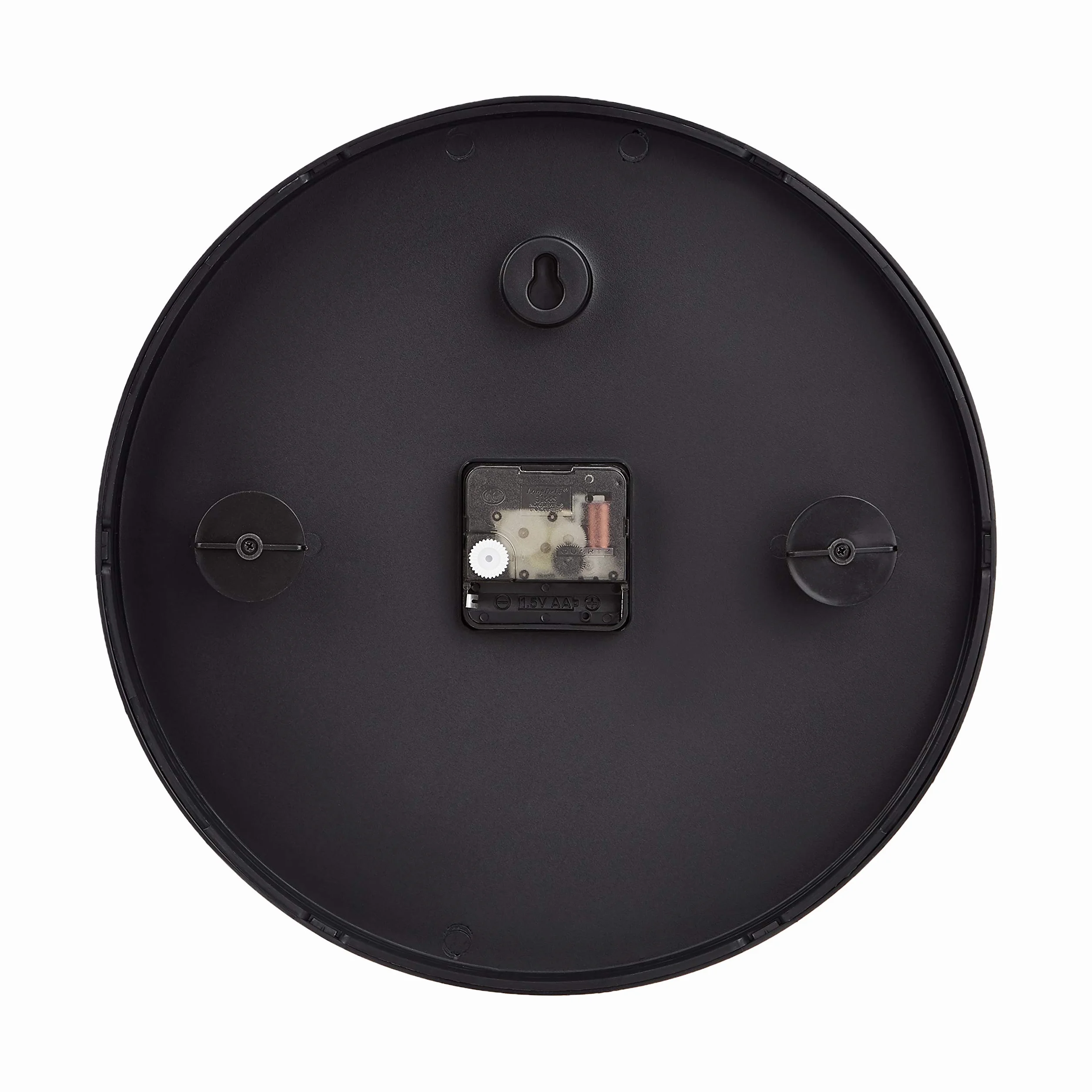 Amazon Basics Rotondo Orologio da parete classico, silenzioso, a batteria, facile da leggere, 30 cm, nero