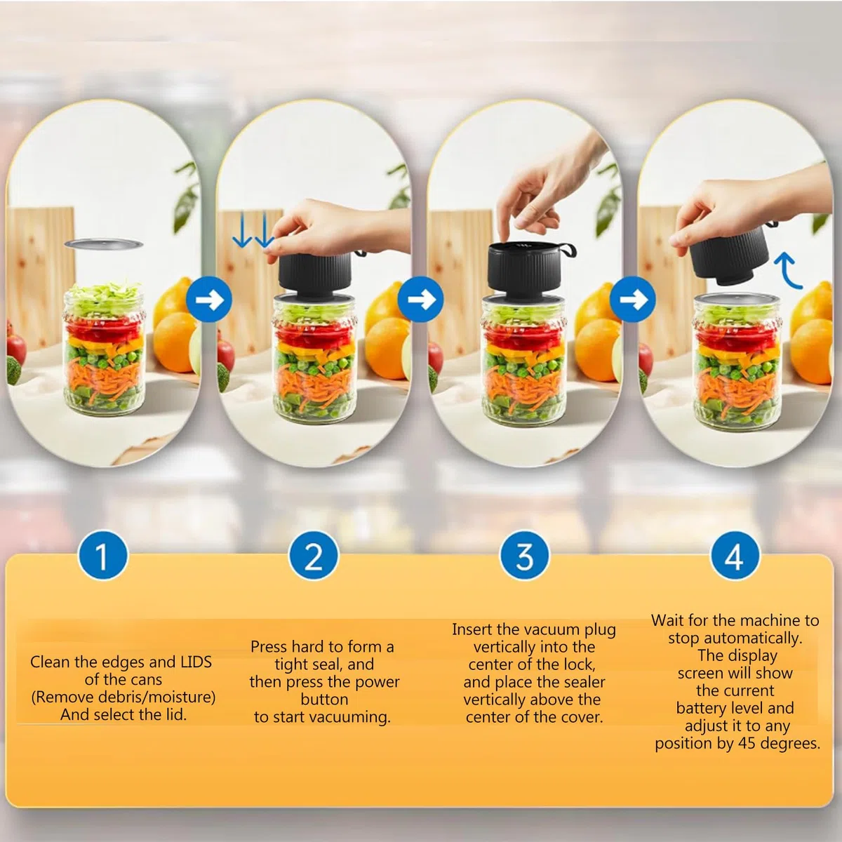 Macchina per sottovuoto per bicchieri: macchina per sottovuoto elettrica vasetti per conserve con 10 sacchetti sottovuoto, macchina sottovuoto per bicchieri, sigillante automatico Mason Jar per