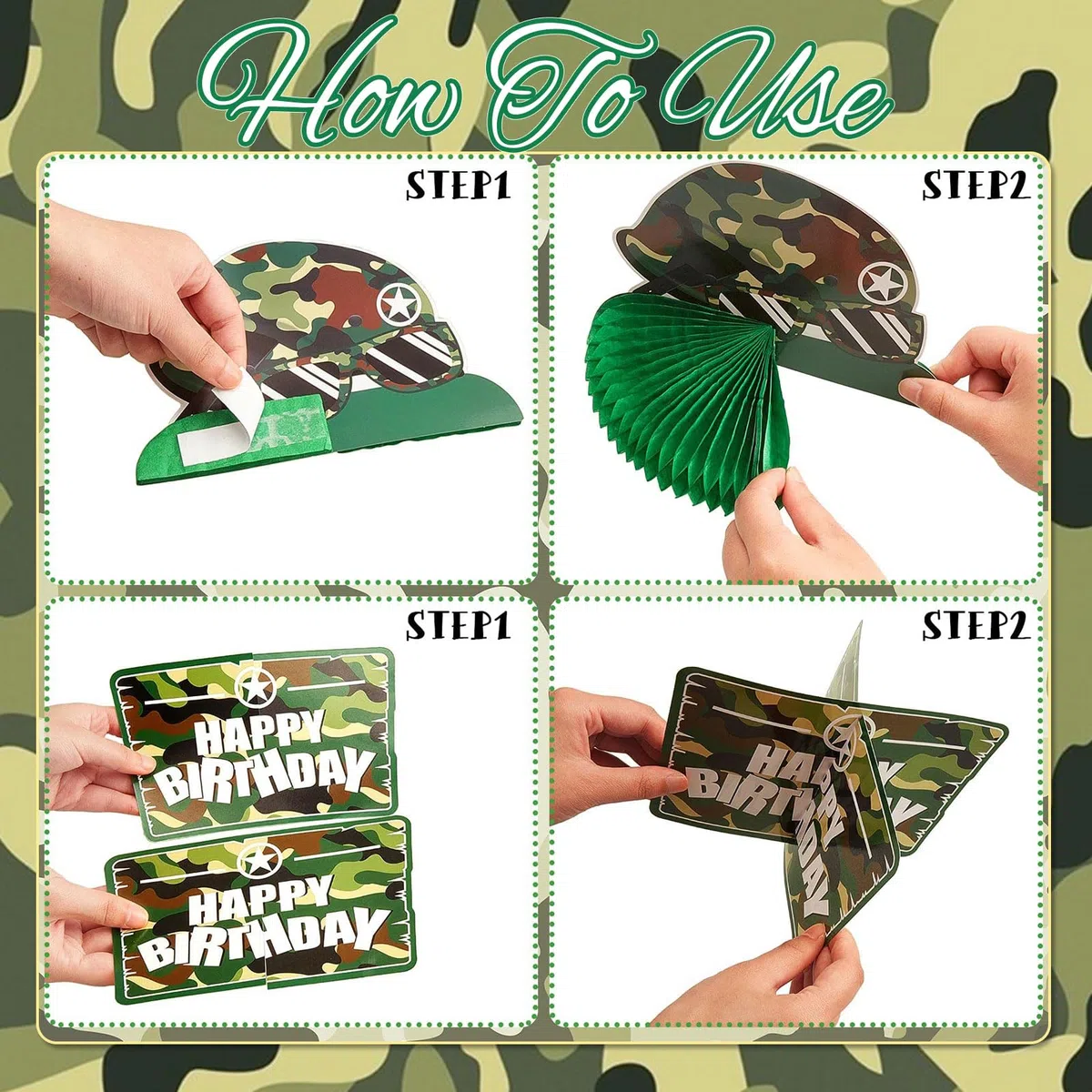 9 Pezzi Decorazioni Militari per Festa A Tema Camouflage Centrotavola A Nido D’Ape per Compleanni di Ragazzi, Ragazze, Baby Shower E Rifornimenti per FESTIVITÀ