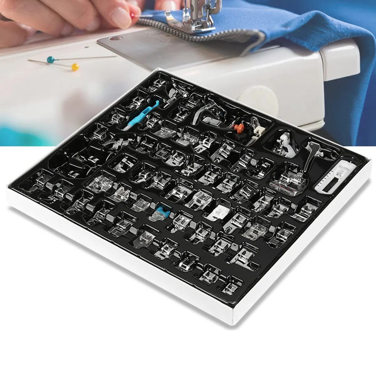 Set di Piedini Per Macchine da Cucire, 62 Pezzi Per Uso Domestico, Multifunzionali, Parti di Macchine da Cucire Per Brother, Babylock, Singer, Elna, Toyota