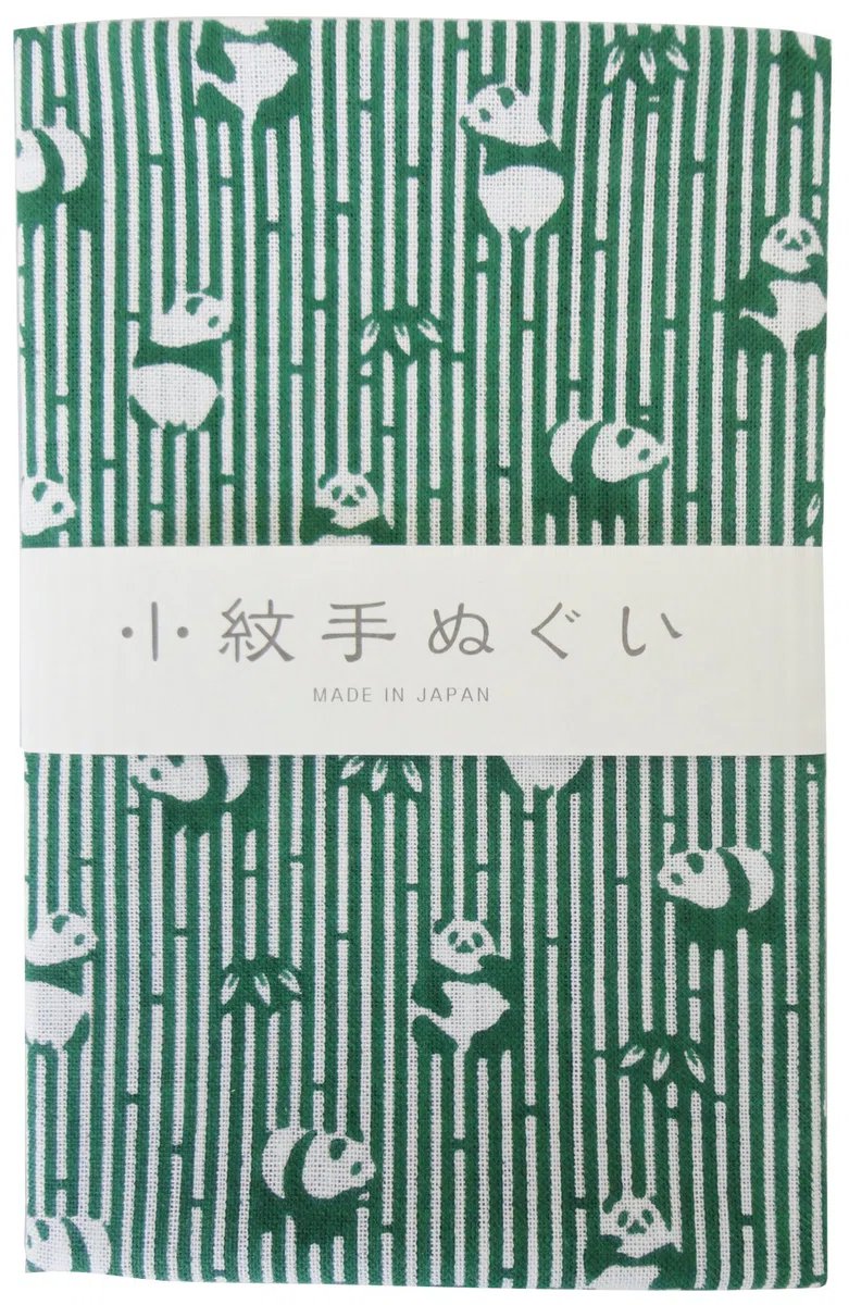 Japanese Traditional Towel Tenugui Small PatternBamboo-grass-panda by Miyamoto Izumi-koubai