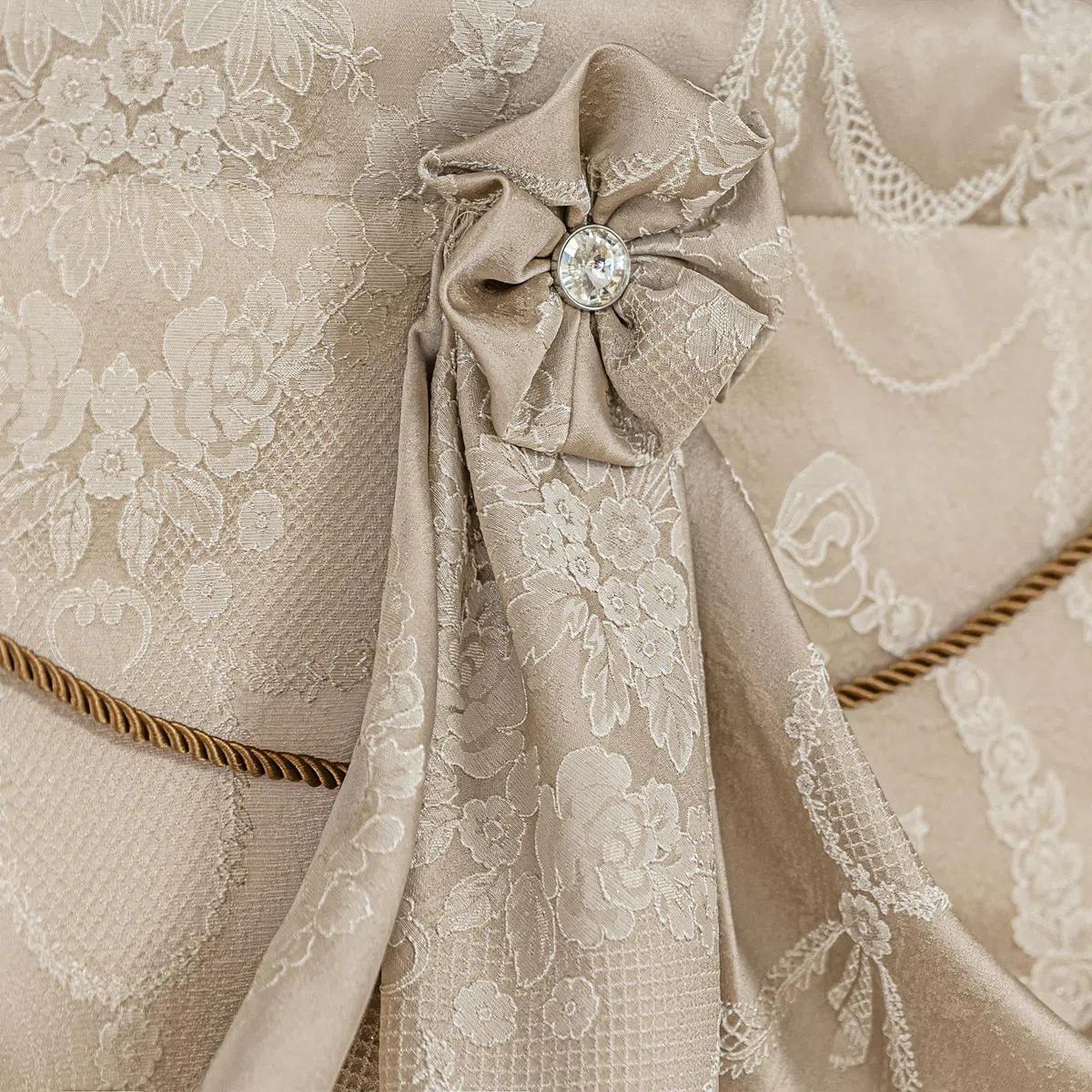 Mantovana a Cascata per Finestre, Mantovana Damascata con Nappe, Tenda Corta Jacquard per Camera da Letto Soggiorno Cucina 1 Pezzo (Larghezza 100cm, Sabbia)