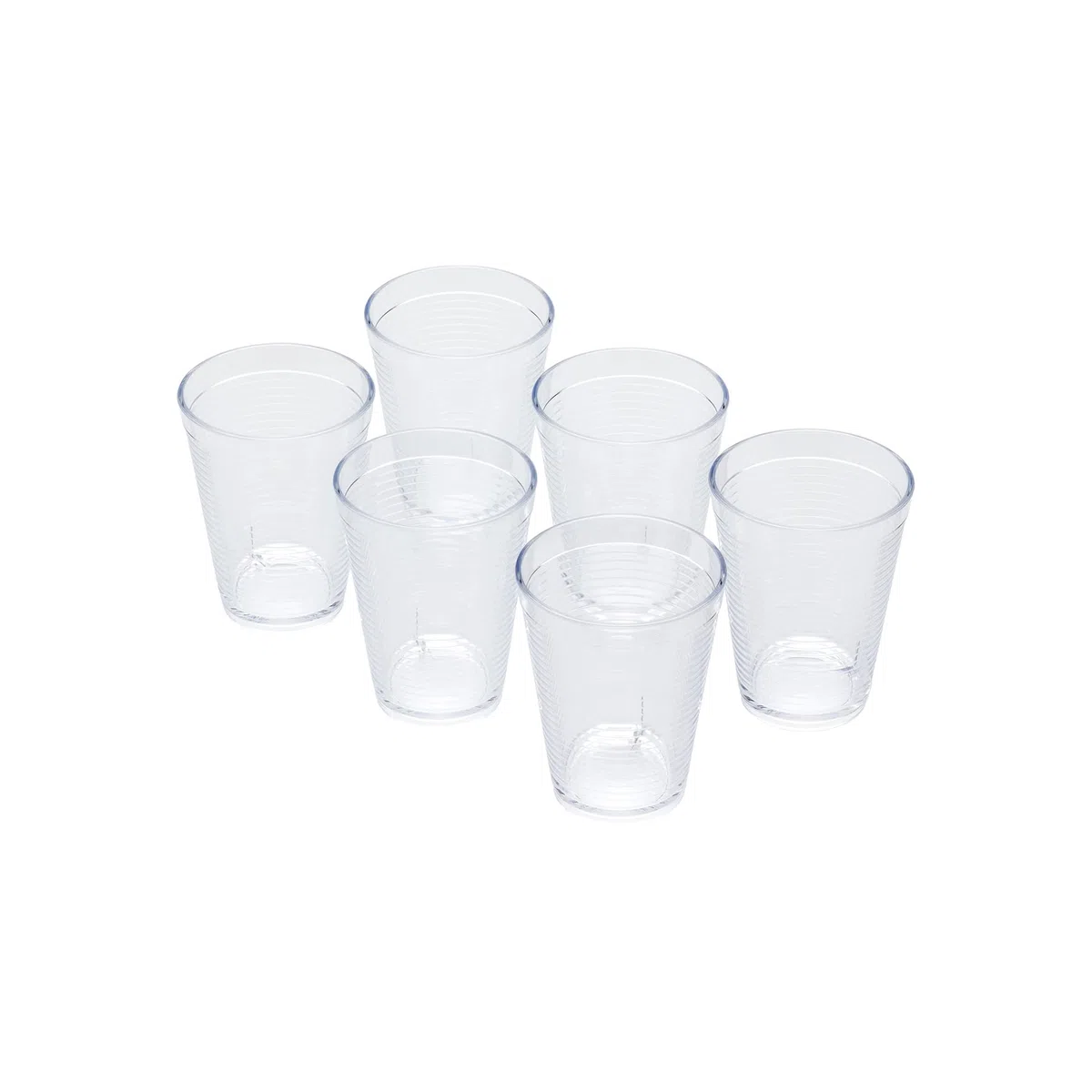 Omada Design 6 Bicchieri in Plastica rigida da 275 ml, Impilabili, Infrangibili, Riutilizzabili, Lavabili, Linea Samba