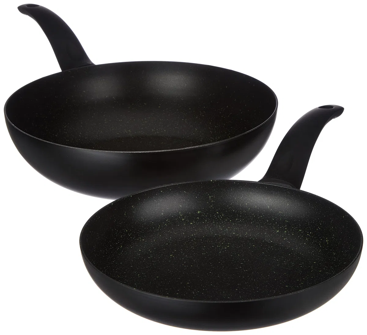 Tognana Rock In Black, Batteria di pentole e padelle, Set con 1 padella, 1 saltapasta, 2 casseruole, 1 pastaiola, 3 coperchi trasparenti, 8 Pezzi, Alluminio, Nero