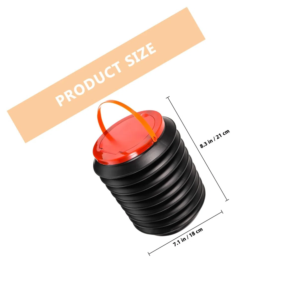 Uonlytech Secchio Pieghevole con Coperchio e Manico in Plastica da 4l Nero Salvaspazio e Flessibile per Esterno e Emergenze