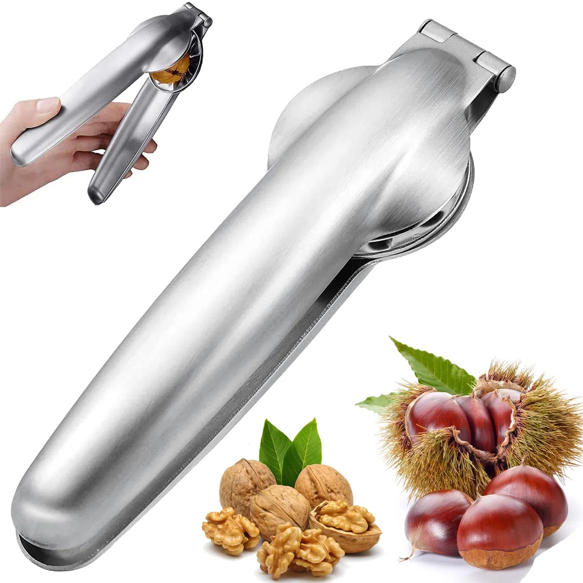 Castagno Clip,Castagne Schiaccianoci in Acciaio Inox,Castagna Opener Pinza Castagne Multifunzione Taglio della Castagna,per Castagne Utensili Cucina