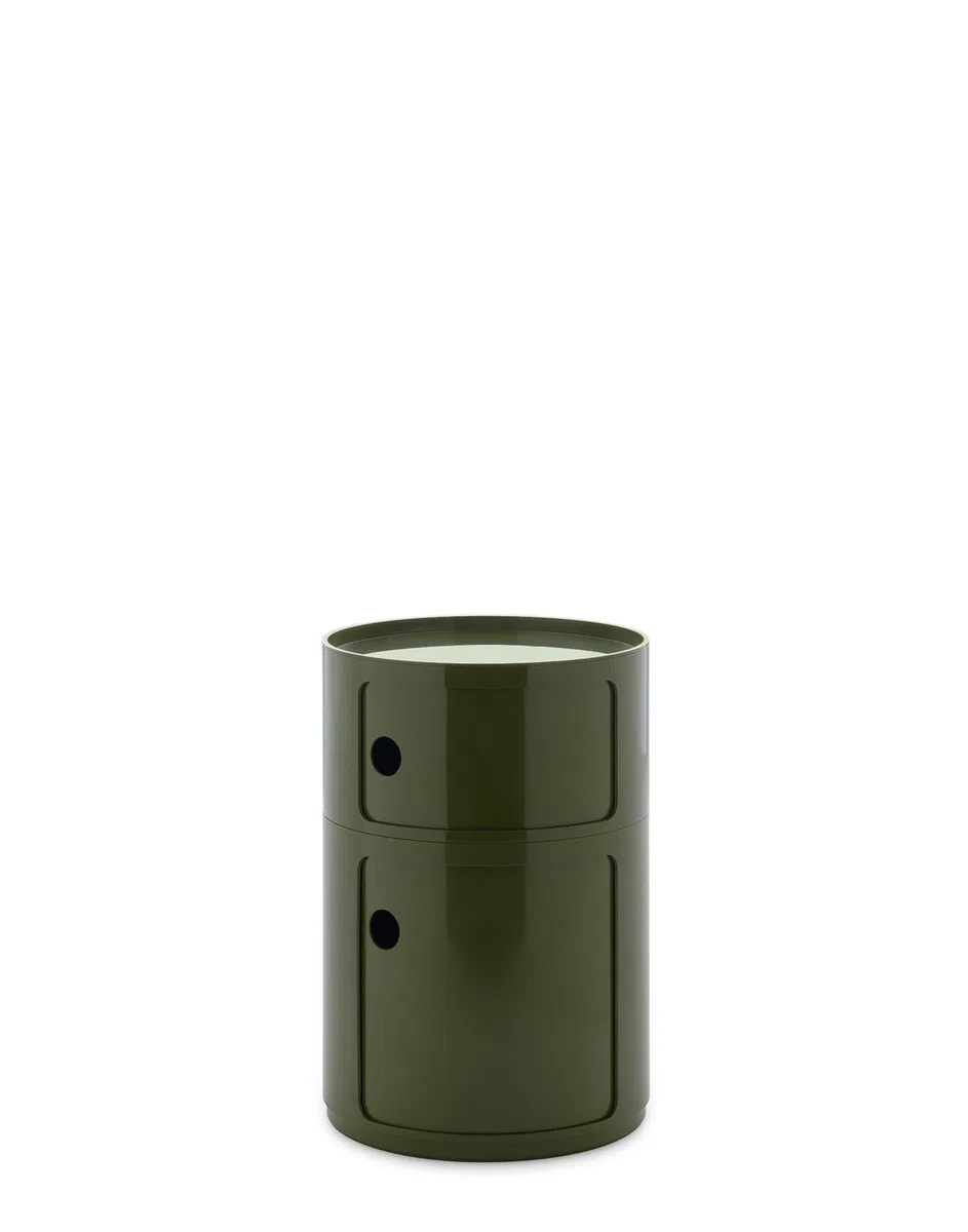 Kartell Componibili Big, Mobile Contenitore 2 Elementi, Diametro 42 cm, Verde
