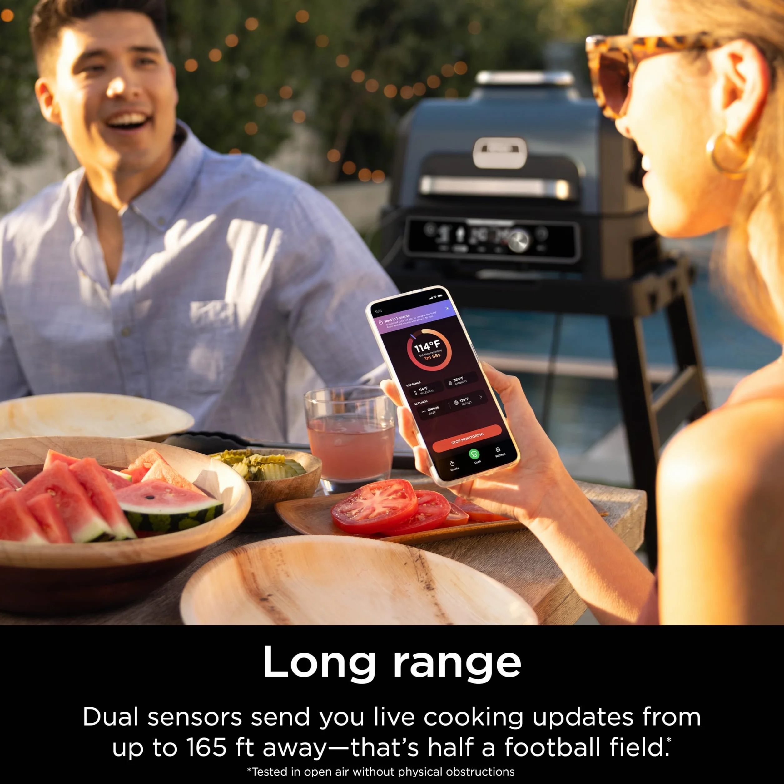 Ninja ProChef WP100EU - Termometro sonda wireless per interni ed esterni, per cucinare, grigliare e friggere ad aria, con portata Bluetooth di 50 m e durata della batteria di 30 ore, connessione