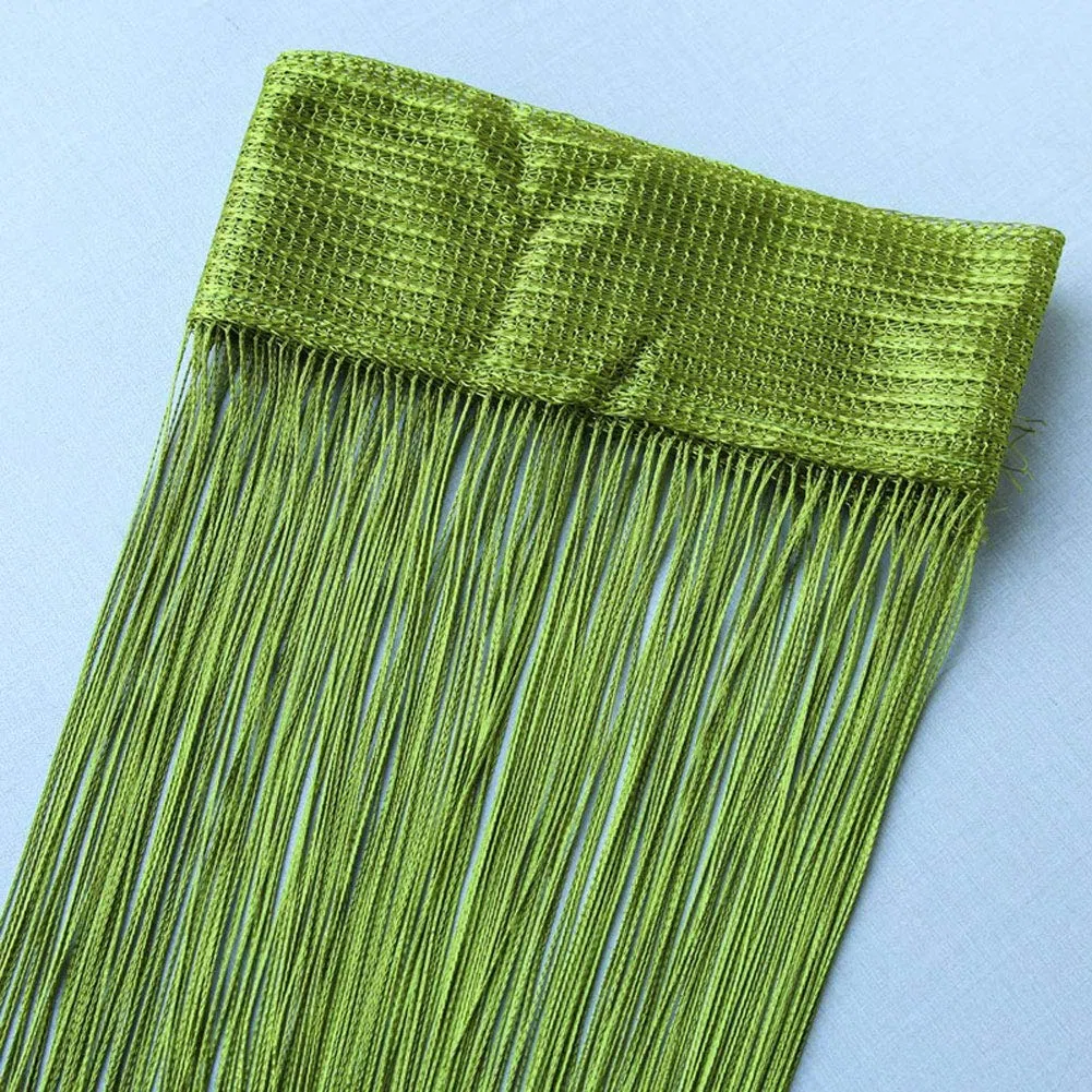 Tenda a fili per porta, pannello a frangia per finestra, divisorio per stanze, casa, patio, camera da letto, decorativa, con nappe, fili argentati, per matrimoni, caffetteria, ristorante Grass