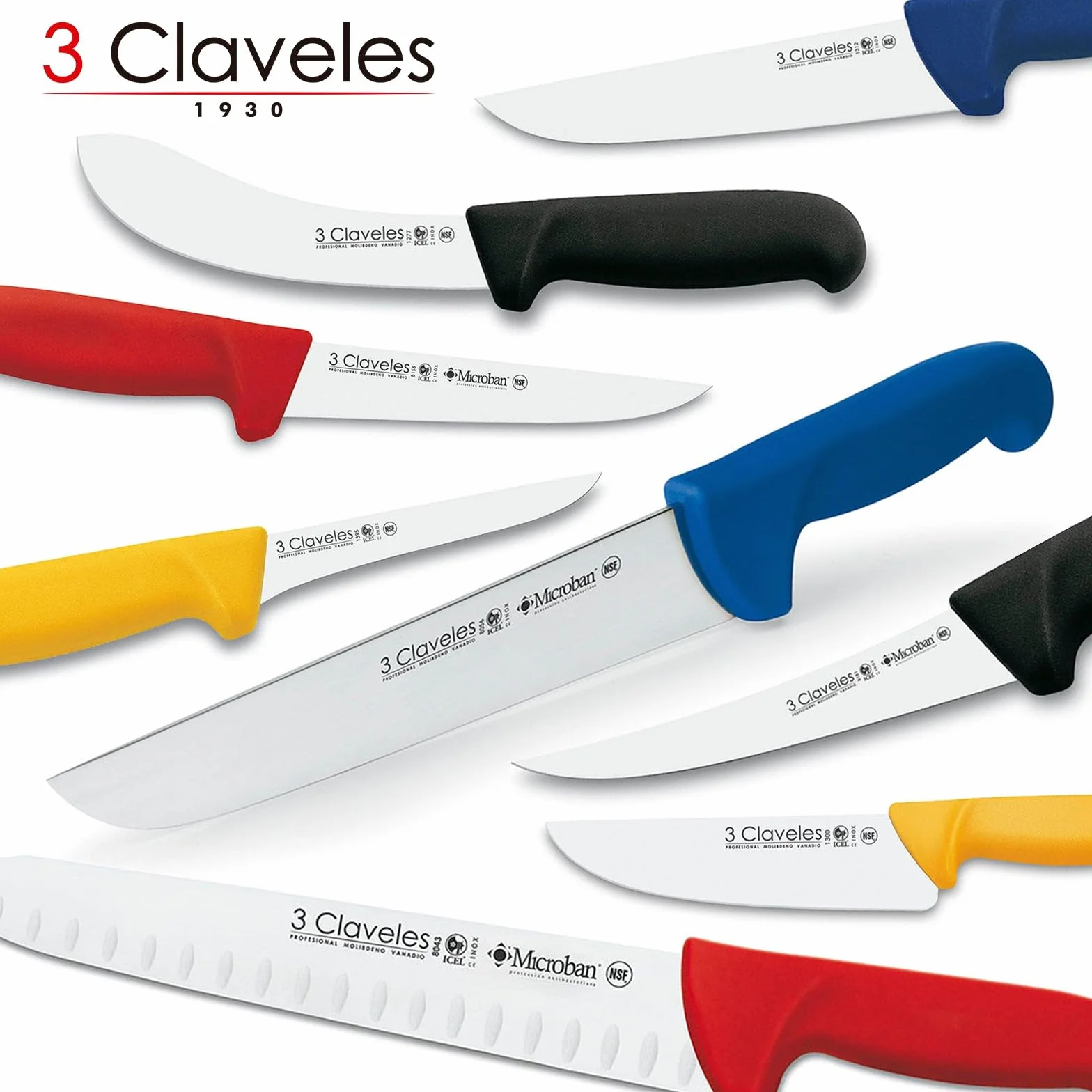 3 CLAVELES Microbam-Proflex Boning Knives