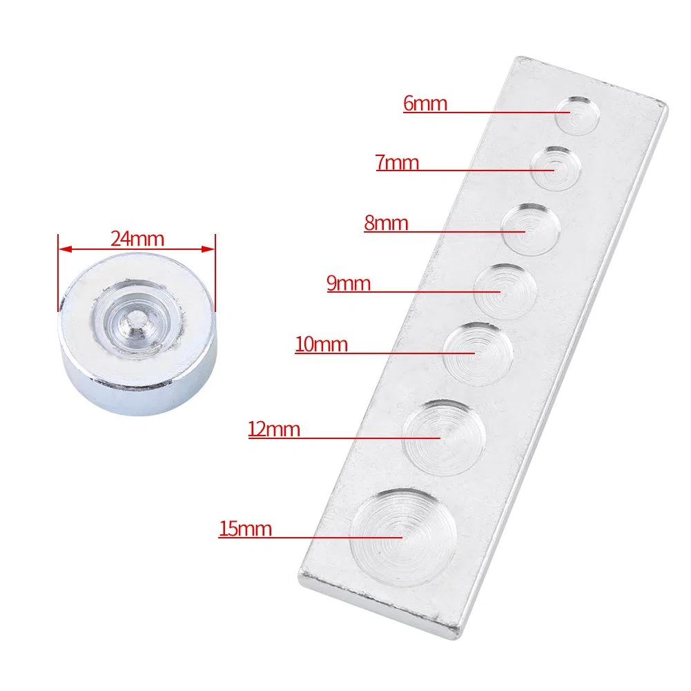 Walfront 11 pz/Set DIY Leathercraft Die Punch Kit Rivet Setter Tool, con Fondo per Punch Hole And Install Rivet Button