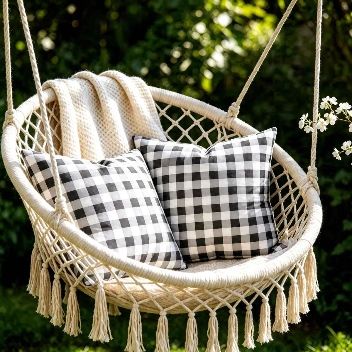 Federe per Cuscini Nero Copricuscini Moderno Primavera da Esterno a Scacchi Federe Cuscini Divano 45X45 Casa Colonica Decorazione Quadrate Fodera Cuscino Impermeabili per Soggiorno Camera Balcone