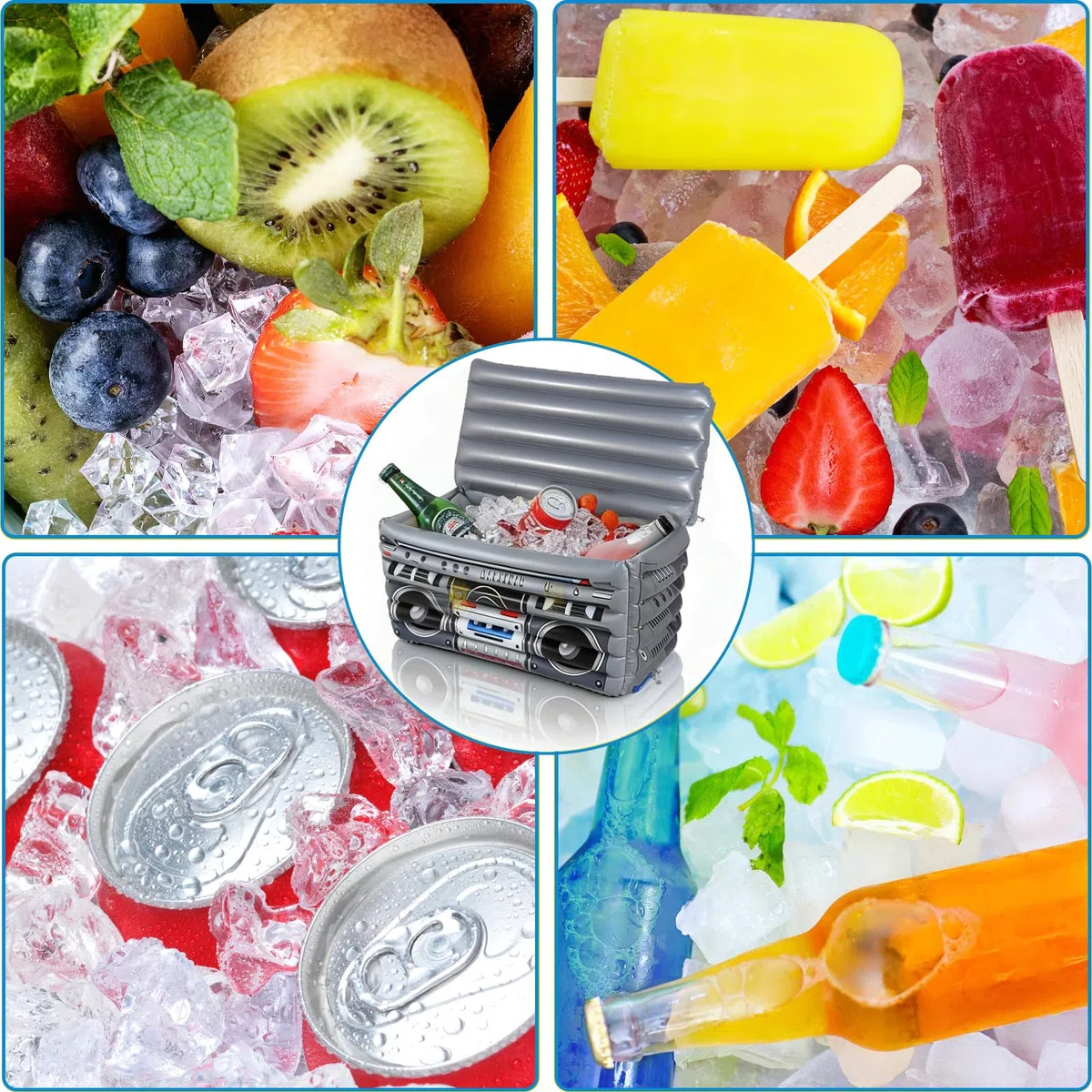 Borsa Termica Gonfiabile per Radio, Scatola Tesoro Gonfiabile, Bar Gonfiabile in Piscina, Refrigeratore per Bevande Gonfiabile Forma, per Decorazione Feste Estive Spiaggia e Piscina