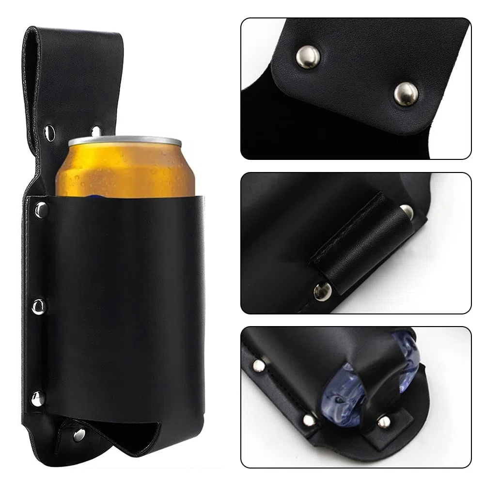 HUYIWEI Fondina per Birra Classica per Uomo,2 pezzi Fondina per Birra da Cowboy,Beer Holster Beer Belt come regalo per uomini, idee regalo per amici, papà, colleghi, barbecue party
