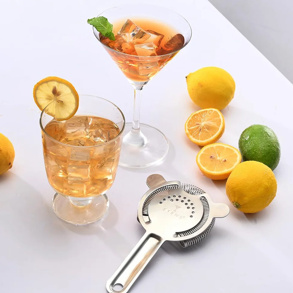 Etens Colino da cocktail per bevande, colini da bar per barista, colino Martini per shaker Boston e bicchiere da miscelazione, colino da barista Hawthorne