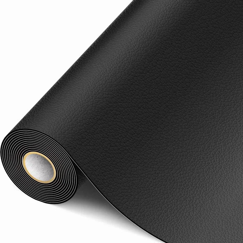 Toppa in Pelle Autoadesiva 15 x 200 cm Kit Riparazione Pelle Nero