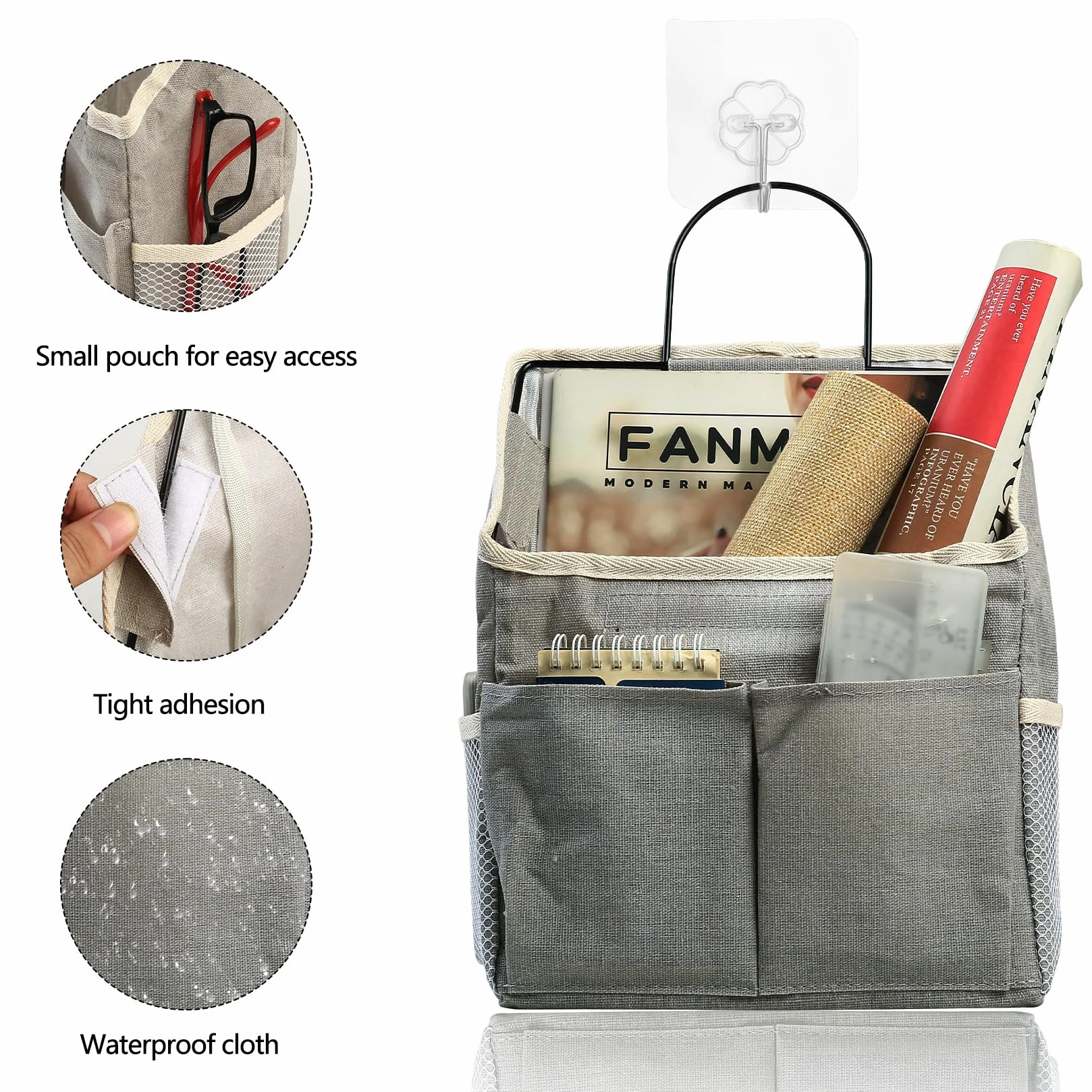 Organizer da Parete, 2 Pezzi, con Tasche per Bagno e Cucina