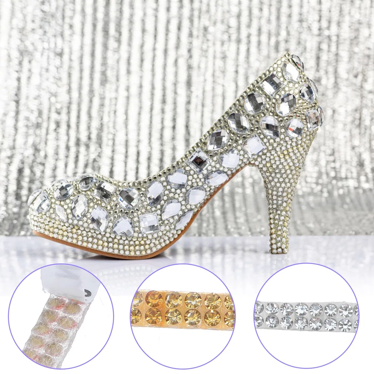 12 rotoli di nastro di strass per lavori fai da te, nastro adesivo glitterato, autoadesivo per regali, decorazioni di abbigliamento, veleno, telefono, matrimonio
