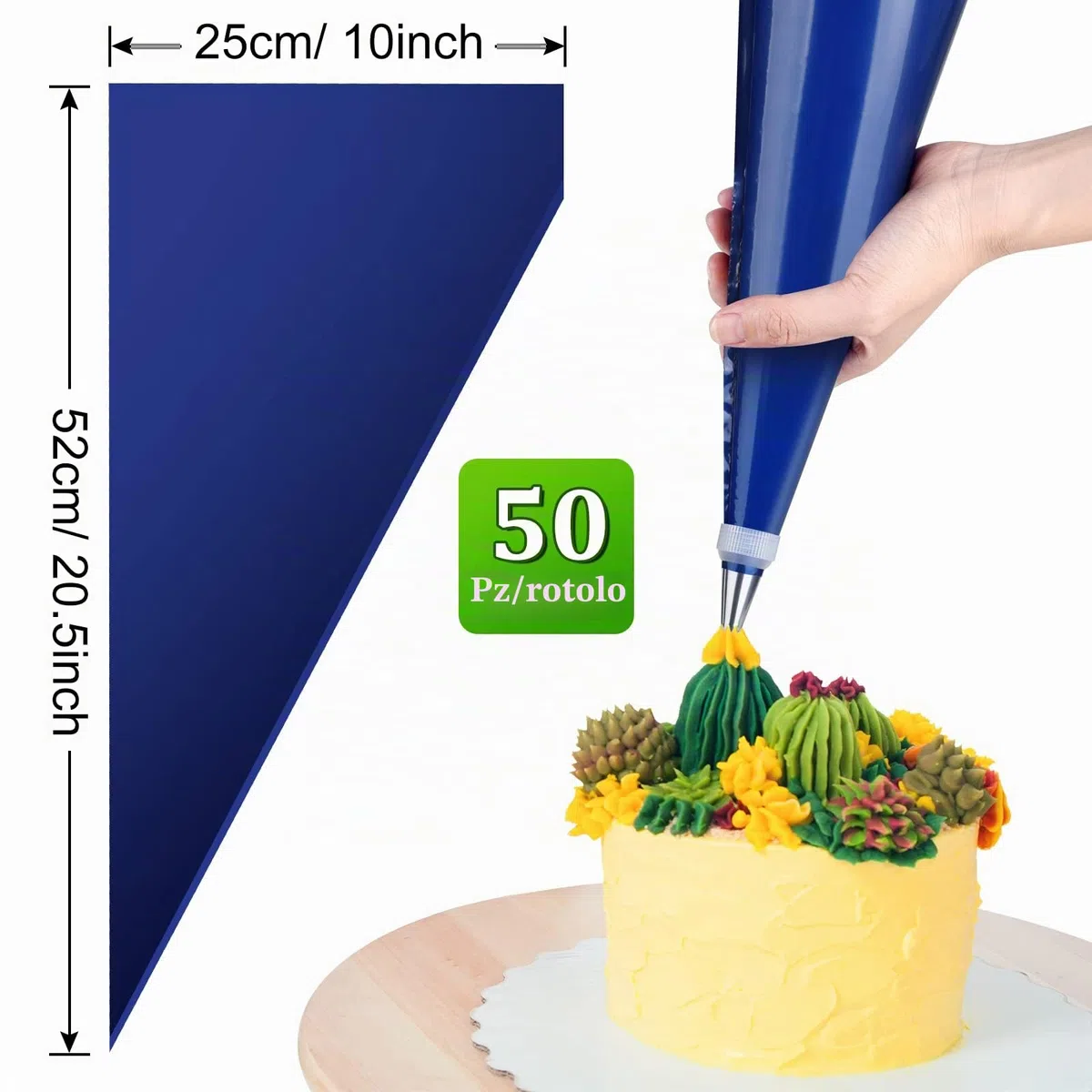 ELECLAND 50 Pz Sacchetti Per Pasticceria Usa E Getta Extra Large - 21 Pollici Addensati Per Biscotti, Cupcakes, Dessert, Torte Decorazione