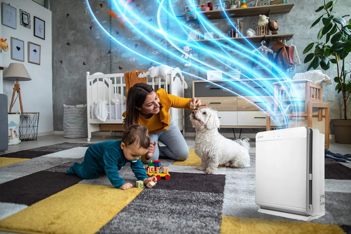 Mitsubishi Electric Purificatore d'aria MA-E85R-E, il massimo della filtrazione con 3+1 livelli: pre-filtro, filtro ai carboni attivi, filtro HEPA ad alta efficienza, Filtro catalitico al platino