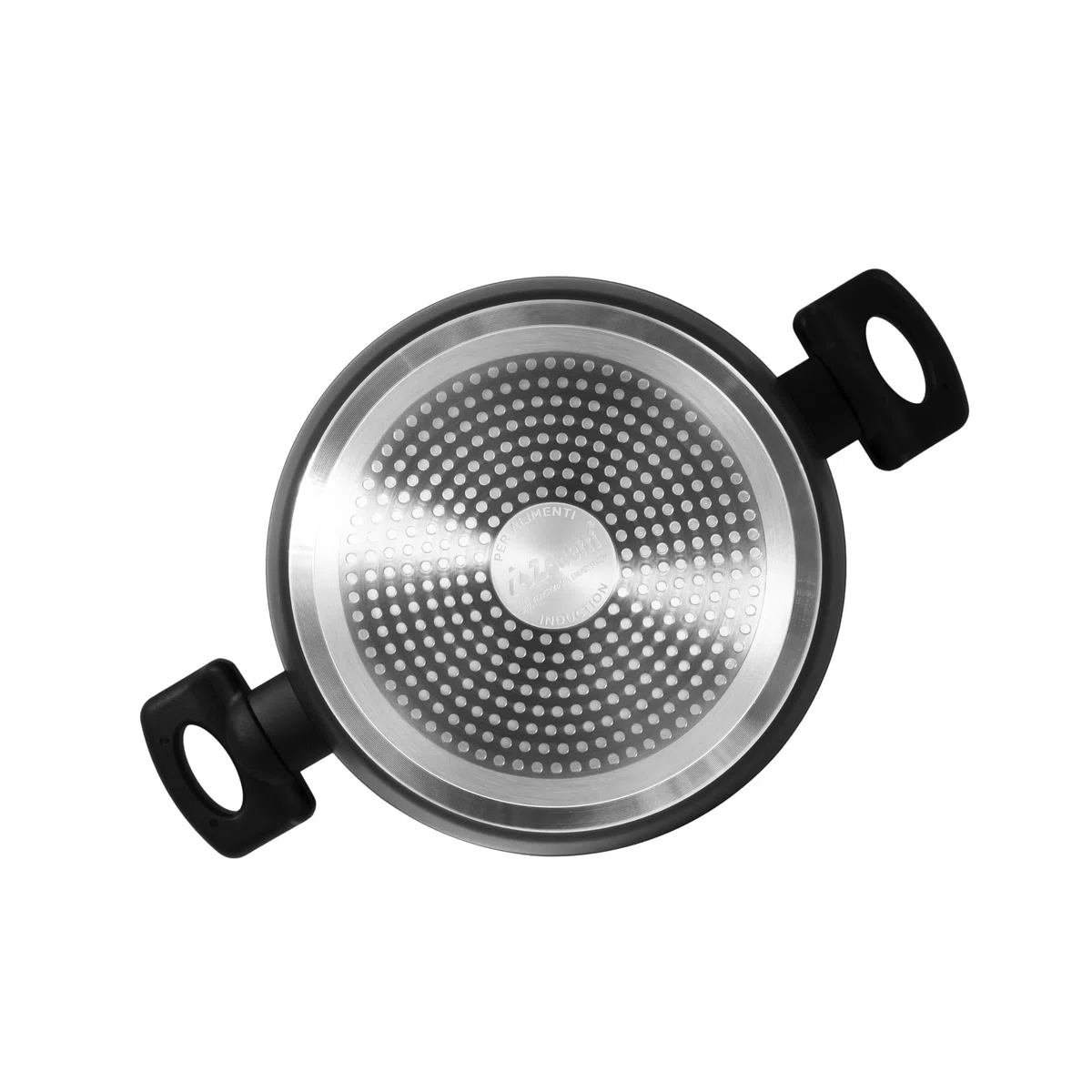 zanetti, Casseruola Antiaderente Durapietra Black, Adatta a Tutti i Piani Cottura Incluso Induzione, Due Manici, Rivestimento Alto Spessore, Diametro 20 cm, Colore Grigio Scuro Metallizzato