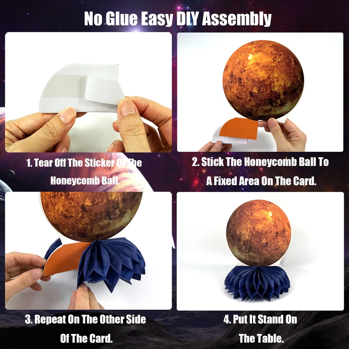 Decorazioni per feste a tema spaziale Pianeti Sistema Solare Centrotavola a nido d'ape per tavoli - 10 pezzi Galaxy Pianeti Modelli Spazio per Spazio Esterno Forniture Decorazione per Feste