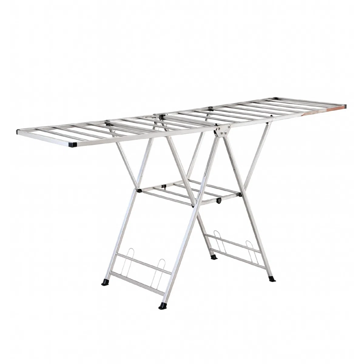 IlGruppone Stendibiancheria in Acciaio Inox 180 Cm Pieghevole Stendino Robusto Griglia Antipiega Portatile per Uso Interno Esterno Piedini Antiscivolo