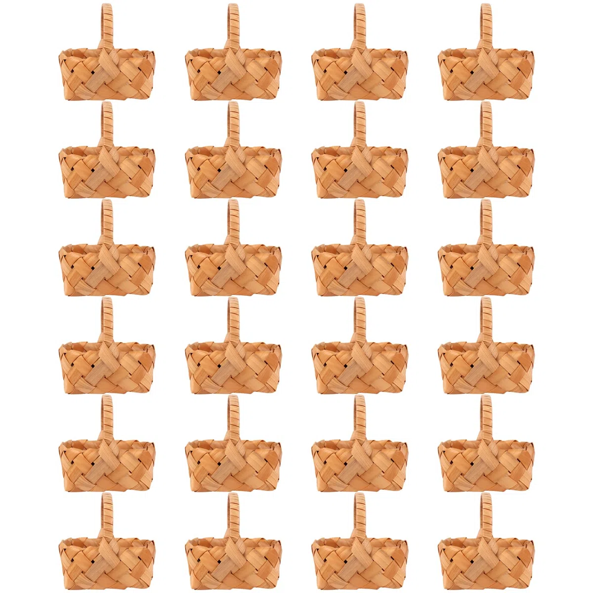 Mini cestini da picnic intrecciati da 24 pezzi, piccolo cestino da picnic per bomboniere di Pasqua, matrimoni, piccoli cestini per regali, decorazioni artigianali, 5x5, 5 pollici