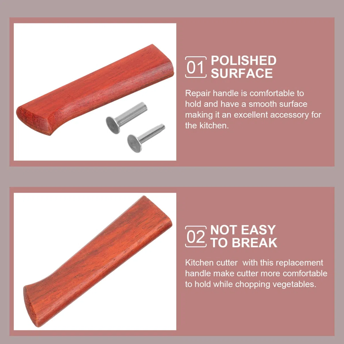 Toyvian Manico Antiscivolo Set per Utensili da Cucina in Legno per Coltello da Cucina Impugnatura Confortevole e Resistente